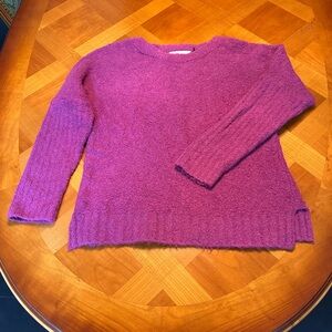 Anthropologie XS Sleeping on Snow Purple Sweater Oversized Merino Wool Alpaca